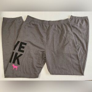 2012 Pink vintage gray fleece sweat pants joggers Love Pink & pink dog